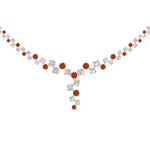 Load image into Gallery viewer, graduated-zigzag-drop-diamond-necklace-with-orange-sapphire-in-FDNK8197GSAOR-NL-RG
