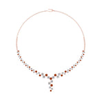Load image into Gallery viewer, graduated-zigzag-drop-diamond-necklace-with-orange-sapphire-in-FDNK8197GSAOR-NL-RG
