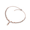 Load image into Gallery viewer, graduated-zigzag-drop-diamond-necklace-with-orange-sapphire-in-FDNK8197GSAOR-NL-RG