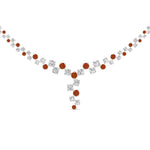 Load image into Gallery viewer, graduated-zigzag-drop-diamond-necklace-with-orange-sapphire-in--FDNK8197GSAOR-NL-WG
