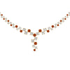 Load image into Gallery viewer, graduated-zigzag-drop-diamond-necklace-with-orange-sapphire-in--FDNK8197GSAOR-NL-YG