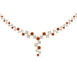 Load image into Gallery viewer, graduated-zigzag-drop-diamond-necklace-with-orange-sapphire-in--FDNK8197GSAOR-NL-YG
