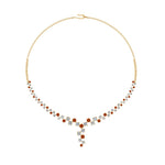 Load image into Gallery viewer, graduated-zigzag-drop-diamond-necklace-with-orange-sapphire-in--FDNK8197GSAOR-NL-YG
