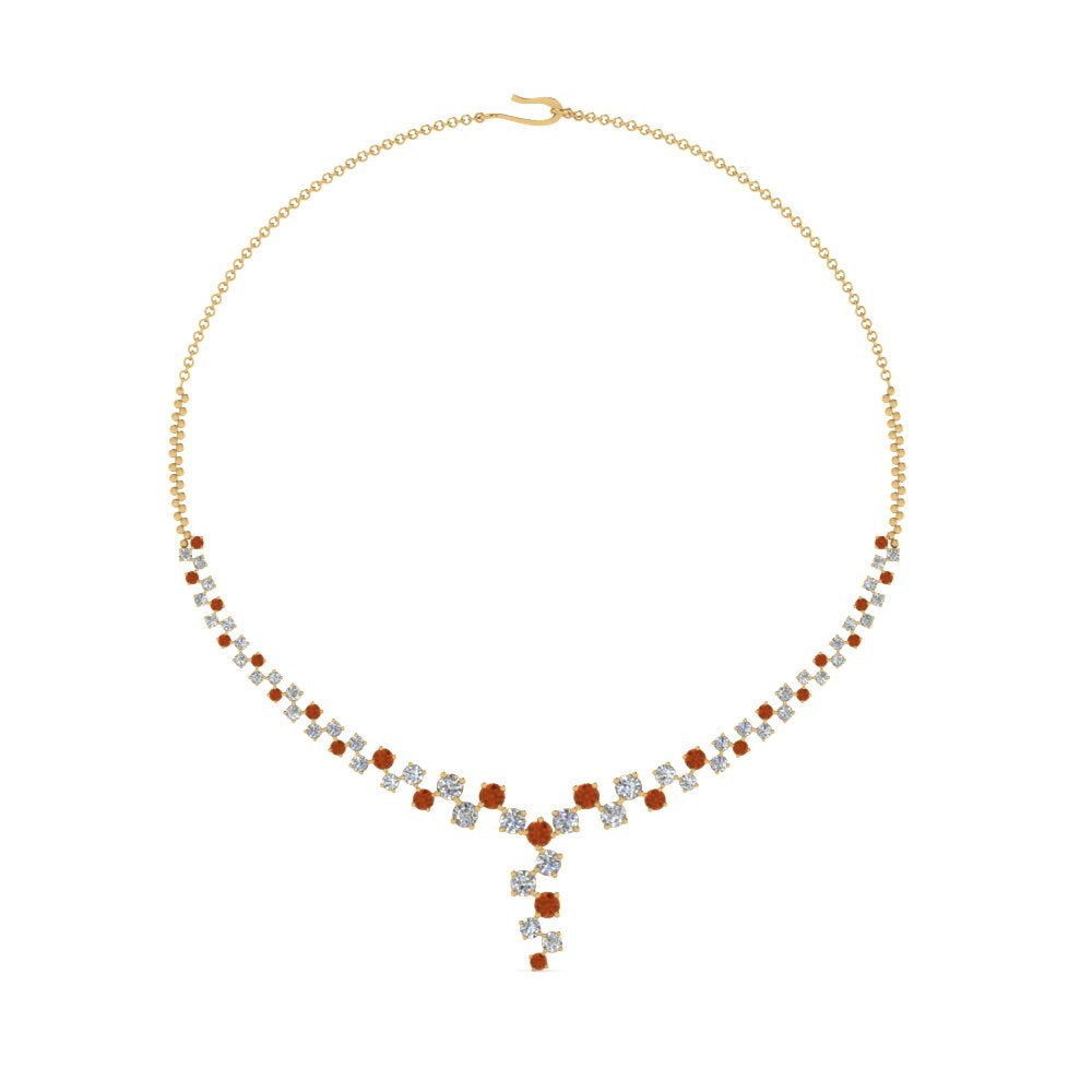 graduated-zigzag-drop-diamond-necklace-with-orange-sapphire-in--FDNK8197GSAOR-NL-YG