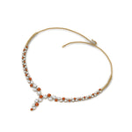 Load image into Gallery viewer, graduated-zigzag-drop-diamond-necklace-with-orange-sapphire-in--FDNK8197GSAOR-NL-YG
