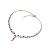 Load image into Gallery viewer, graduated-zigzag-drop-diamond-necklace-with-pink-sapphire-in-FDNK8197GSADRPI-NL-RG