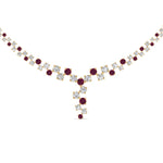 Load image into Gallery viewer, graduated-zigzag-drop-diamond-necklace-with-pink-sapphire-in--FDNK8197GSADRPI-NL-YG
