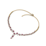 Load image into Gallery viewer, graduated-zigzag-drop-diamond-necklace-with-pink-sapphire-in--FDNK8197GSADRPI-NL-YG
