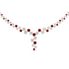 Load image into Gallery viewer, graduated-zigzag-drop-diamond-necklace-with-ruby-in-FDNK8197GRUDR-NL-RG