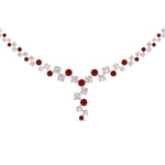 Load image into Gallery viewer, graduated-zigzag-drop-diamond-necklace-with-ruby-in-FDNK8197GRUDR-NL-RG
