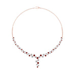 Load image into Gallery viewer, graduated-zigzag-drop-diamond-necklace-with-ruby-in-FDNK8197GRUDR-NL-RG
