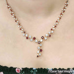 Load image into Gallery viewer, graduated-zigzag-drop-diamond-necklace-with-ruby-in-fdnk8197-fancy-1-yg
