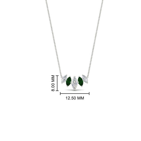 graduating-marquise-diamond-pendant-with-emerald-0.75-carat-in-FD-NK11130GEMGR-0.75CT-NL-WG