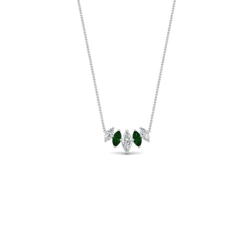 graduating-marquise-diamond-pendant-with-emerald-0.75-carat-in-FD-NK11130GEMGR-0.75CT-NL-WG