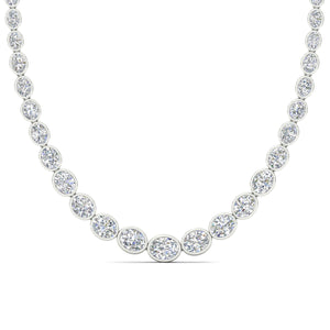 Graduating Oval Diamond Bezel Necklace