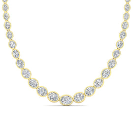Graduating Oval Diamond Bezel Necklace