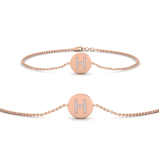 Alphabet disc diamond bracelet
