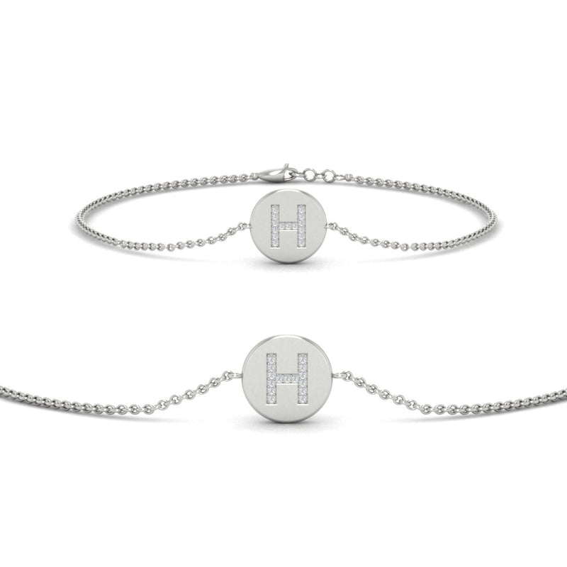 Alphabet disc diamond bracelet