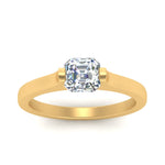 Load image into Gallery viewer, half-bezel-asscher-cut-diamond-engagement-ring-in-yellow-gold-FDENR7239ASRANGLE5-NL-YG
