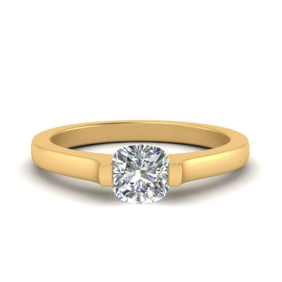 Cushion Cut Half Bezel Engagement Ring