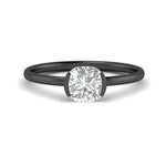 Load image into Gallery viewer, half-bezel-cushion-cut-solitaire-engagement-ring-in-black-gold-fd11525cur-nl-bg
