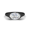 Load image into Gallery viewer, Half Bezel East West Oval Engagement Ring