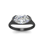 Load image into Gallery viewer, Half Bezel East West Oval Engagement Ring
