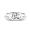 Load image into Gallery viewer, Half Bezel East West Oval Engagement Ring