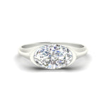 Load image into Gallery viewer, Half Bezel East West Oval Engagement Ring
