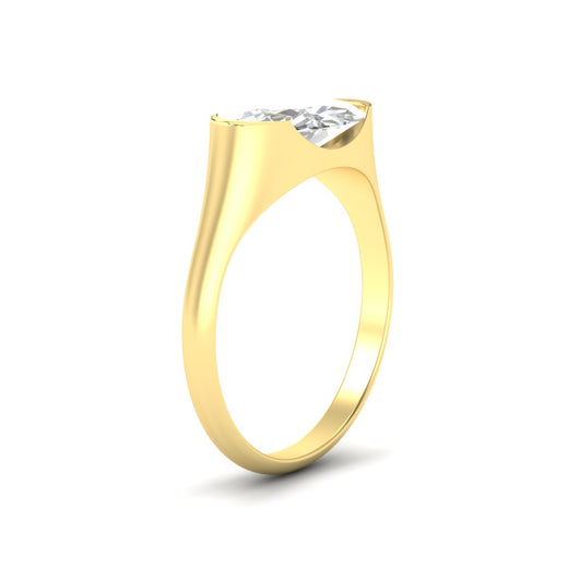 Half Bezel East West Oval Engagement Ring
