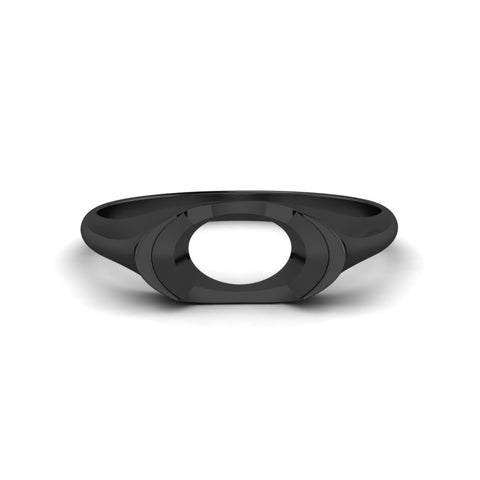 Half Bezel East West Semi Mount Engagement Ring
