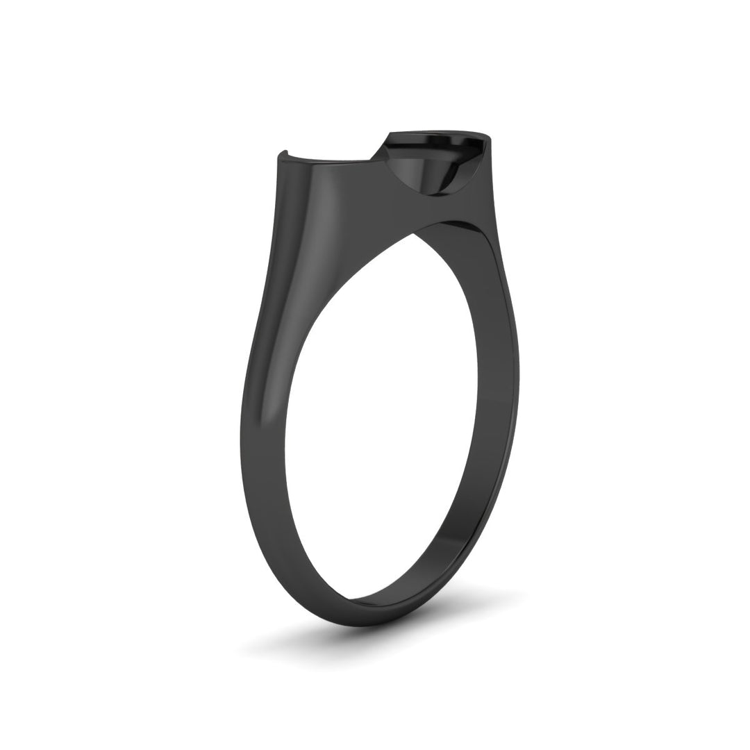 Half Bezel East West Semi Mount Engagement Ring