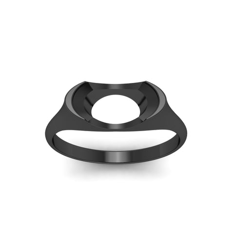 Half Bezel East West Semi Mount Engagement Ring