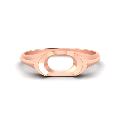 Half Bezel East West Semi Mount Engagement Ring