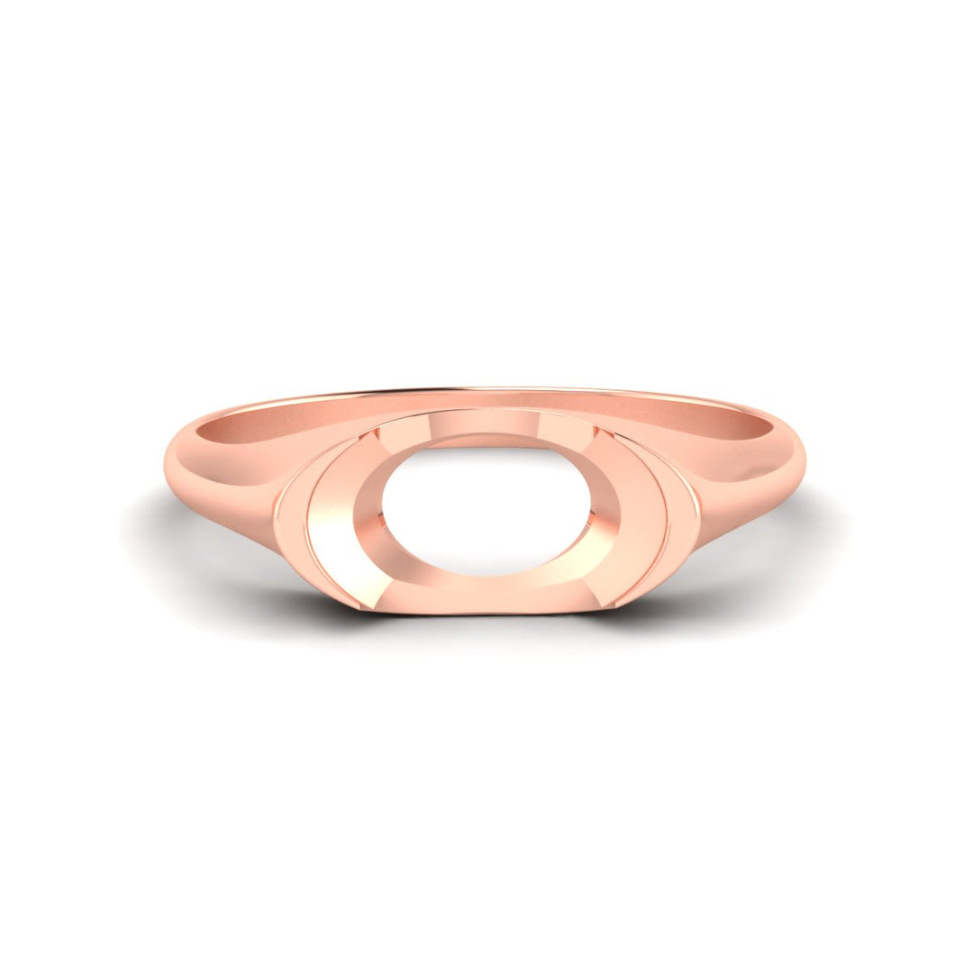 Half Bezel East West Semi Mount Engagement Ring