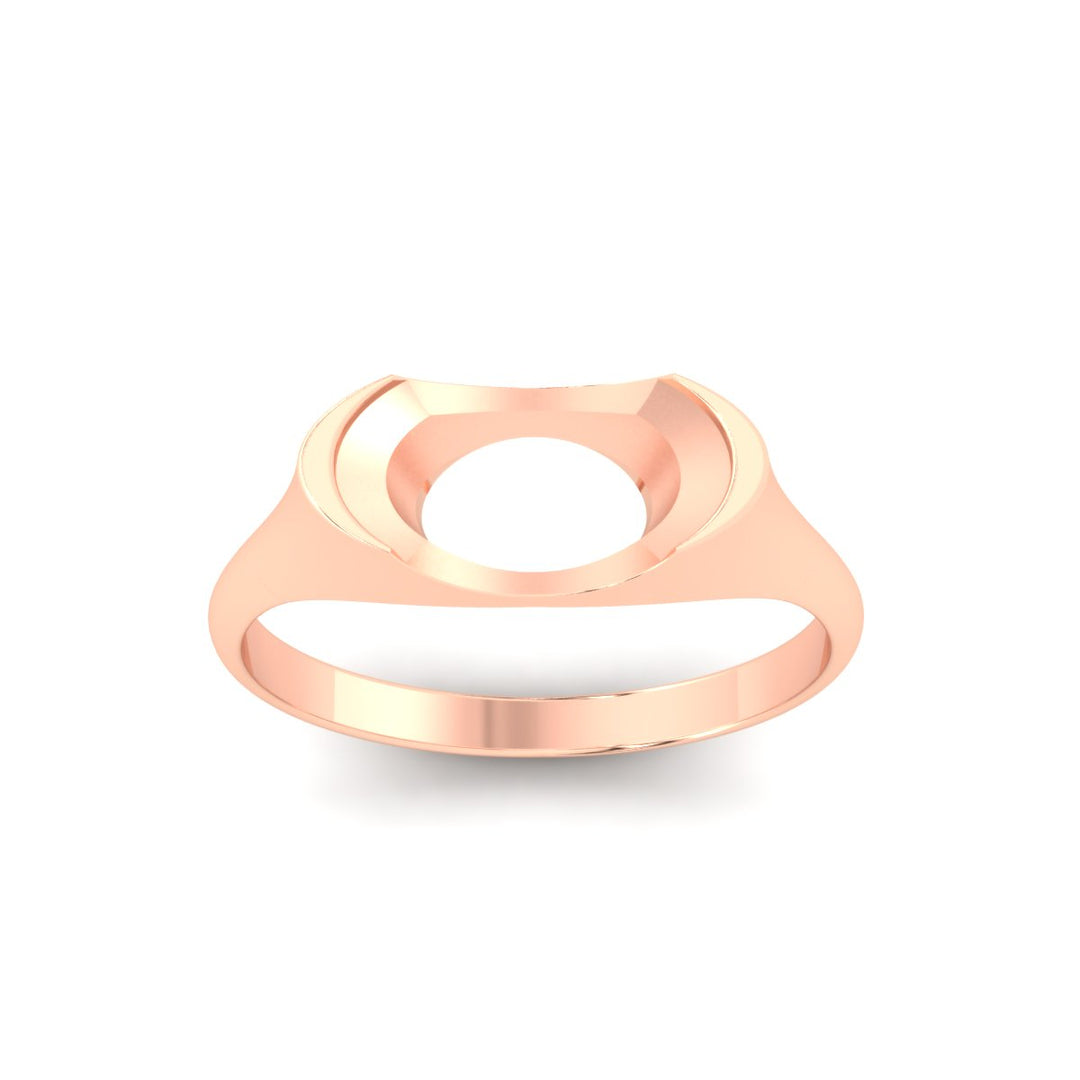 Half Bezel East West Semi Mount Engagement Ring