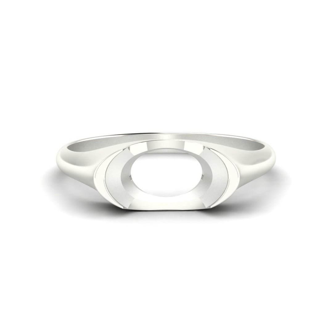 Half Bezel East West Semi Mount Engagement Ring