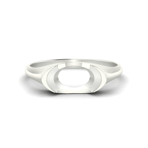 Half Bezel East West Semi Mount Engagement Ring