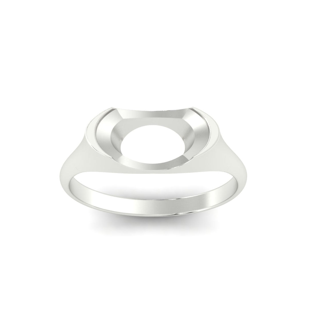 Half Bezel East West Semi Mount Engagement Ring