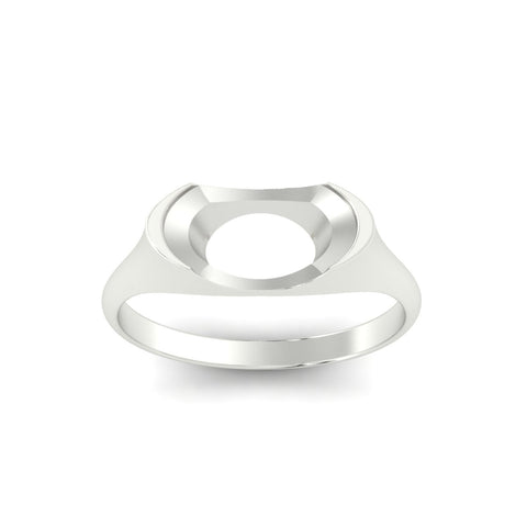 Half Bezel East West Semi Mount Engagement Ring