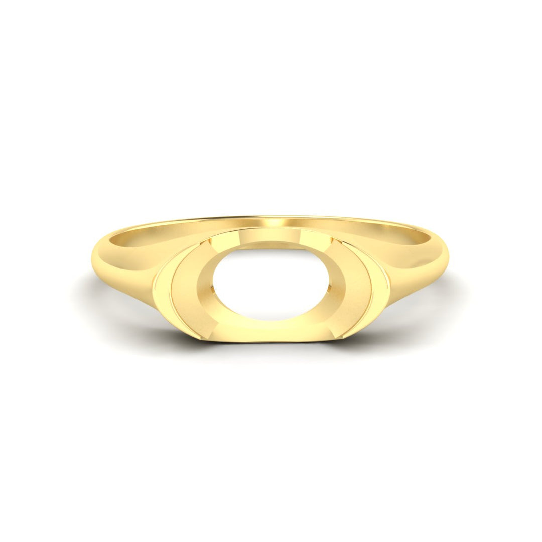 Half Bezel East West Semi Mount Engagement Ring