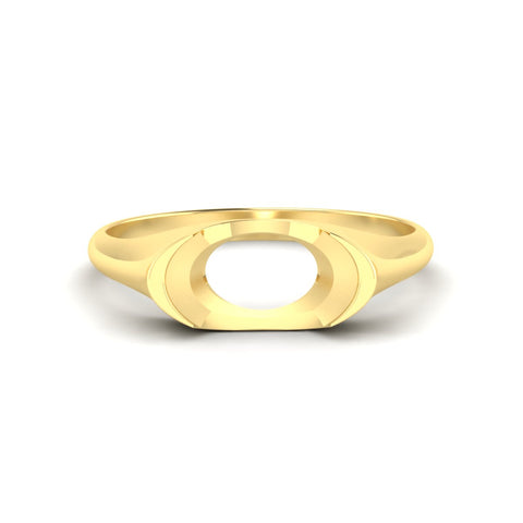 Half Bezel East West Semi Mount Engagement Ring