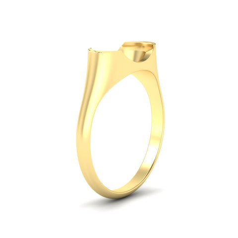 Half Bezel East West Semi Mount Engagement Ring