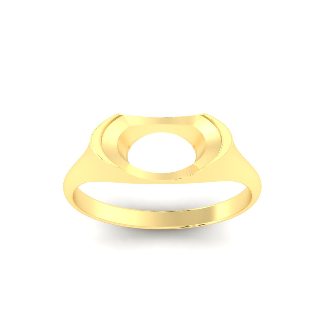 Half Bezel East West Semi Mount Engagement Ring