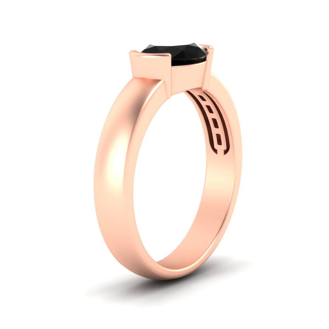 Half Bezel Oval East West Colored Ring