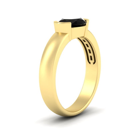 Half Bezel Oval East West Colored Ring