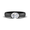 Load image into Gallery viewer, half-bezel-oval-shaped-diamond-east-west-ring-in-black-gold-fd11531ovr-nl-bg