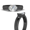 Load image into Gallery viewer, half-bezel-oval-shaped-diamond-east-west-ring-in-black-gold-fd11531ovr-nl-bg