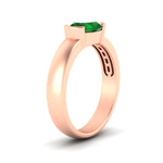 Load image into Gallery viewer, half-bezel-oval-shaped-emerald-east-west-ring-in-rose-gold-fd11531ovrgemgr-nl-rg
