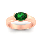 Load image into Gallery viewer, half-bezel-oval-shaped-emerald-east-west-ring-in-rose-gold-fd11531ovrgemgr-nl-rg
